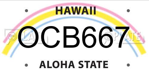 OCB667 Hawaii License Plate