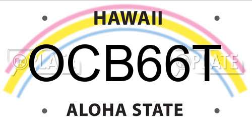 OCB66T Hawaii License Plate