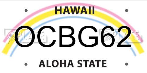 OCBG62 Hawaii License Plate
