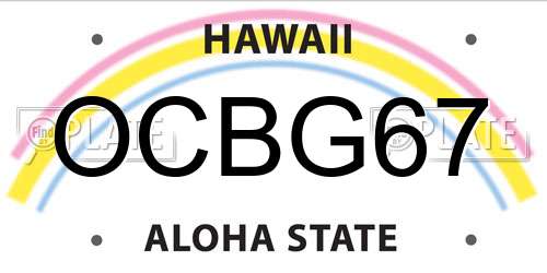 OCBG67 Hawaii License Plate