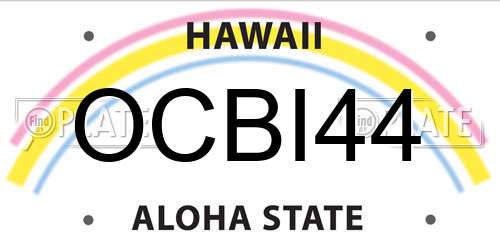 OCBI44 Hawaii License Plate