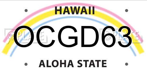 OCGD63 Hawaii License Plate
