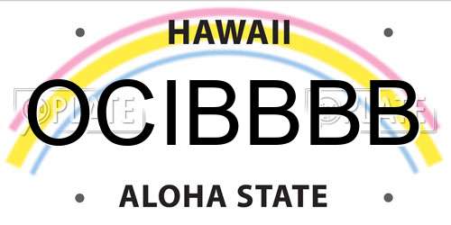 OCIBBBB Hawaii License Plate