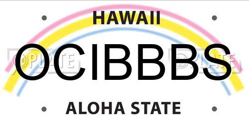 OCIBBBS Hawaii License Plate