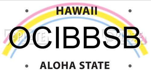 OCIBBSB Hawaii License Plate