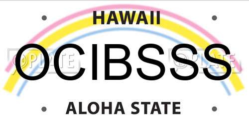 OCIBSSS Hawaii License Plate