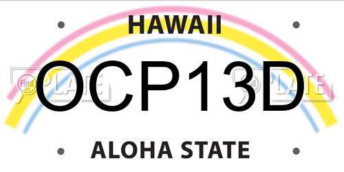 OCP13D Hawaii License Plate