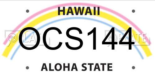 OCS144 Hawaii License Plate