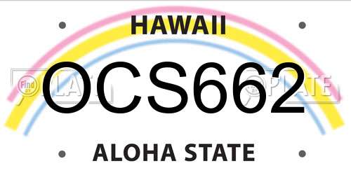 OCS662 Hawaii License Plate