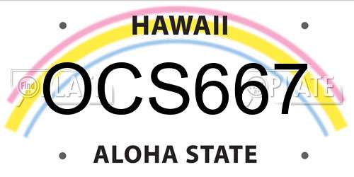 OCS667 Hawaii License Plate