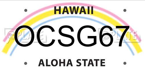 OCSG67 Hawaii License Plate