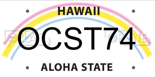 OCST74 Hawaii License Plate