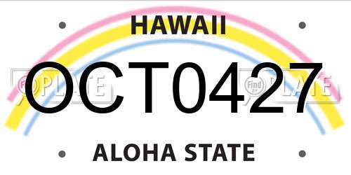 OCT0427 Hawaii License Plate