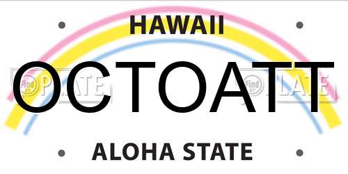 OCTOATT Hawaii License Plate