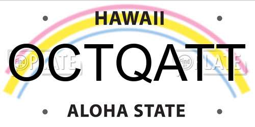 OCTQATT Hawaii License Plate
