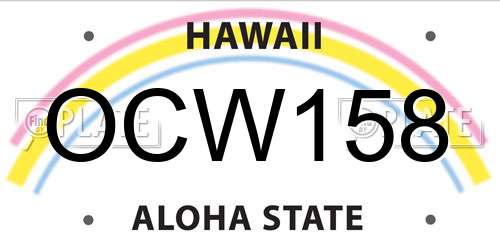 OCW158 Hawaii License Plate