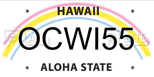 OCWI55 Hawaii License Plate