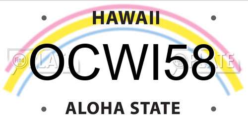 OCWI58 Hawaii License Plate