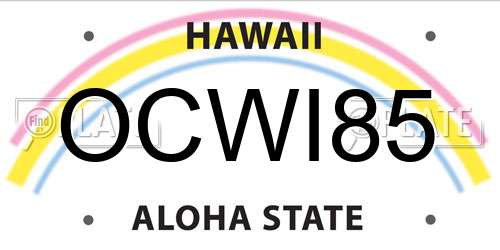 OCWI85 Hawaii License Plate
