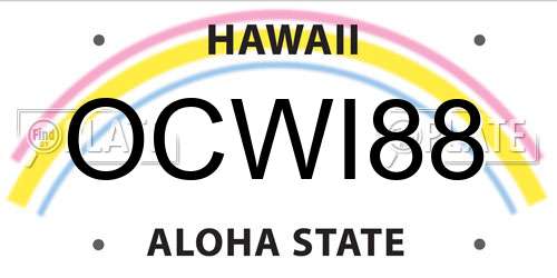 OCWI88 Hawaii License Plate