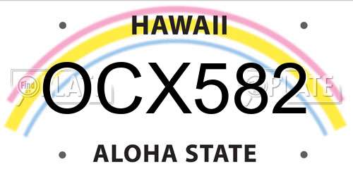 OCX582 Hawaii License Plate