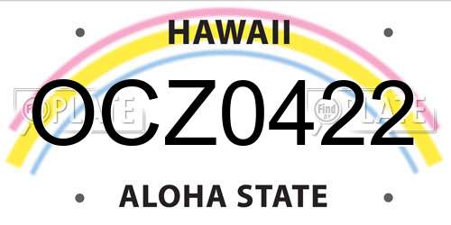 OCZ0422 Hawaii License Plate