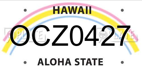 OCZ0427 Hawaii License Plate