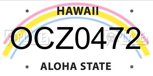 OCZ0472 Hawaii License Plate