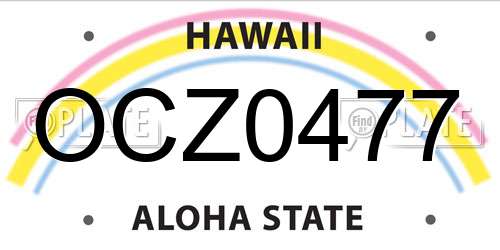 OCZ0477 Hawaii License Plate