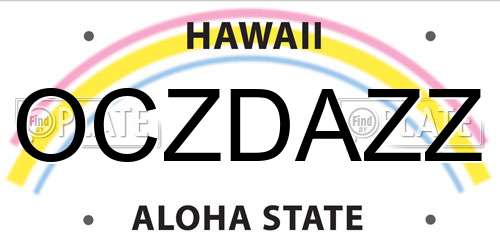 OCZDAZZ Hawaii License Plate