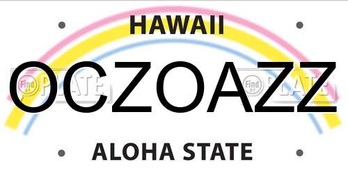 OCZOAZZ Hawaii License Plate