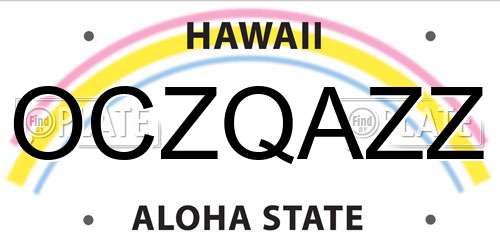OCZQAZZ Hawaii License Plate