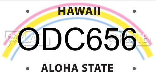 ODC656 Hawaii License Plate