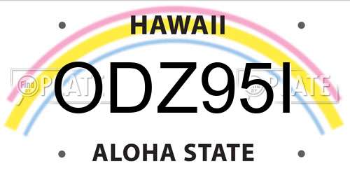 ODZ95I Hawaii License Plate