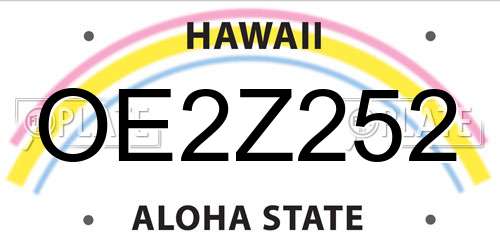 OE2Z252 Hawaii License Plate