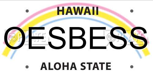 OESBESS Hawaii License Plate