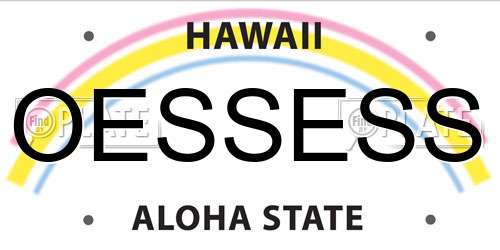 OESSESS Hawaii License Plate
