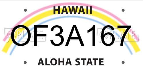 OF3A167 Hawaii License Plate