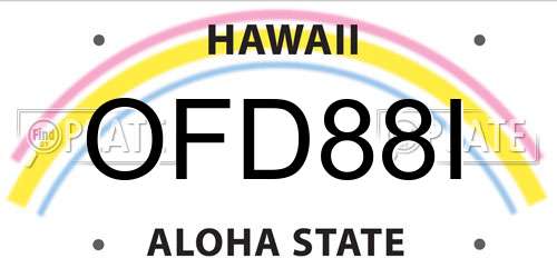 OFD88I Hawaii License Plate