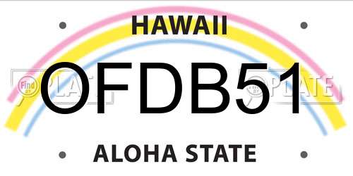 OFDB51 Hawaii License Plate