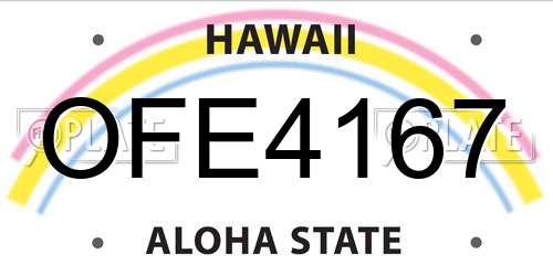 OFE4167 Hawaii License Plate