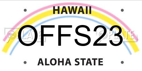 OFFS23 Hawaii License Plate