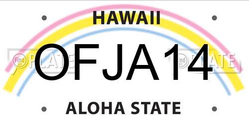 OFJA14 Hawaii License Plate