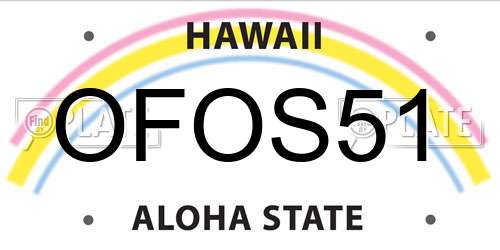 OFOS51 Hawaii License Plate