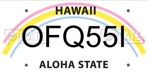 OFQ55I Hawaii License Plate