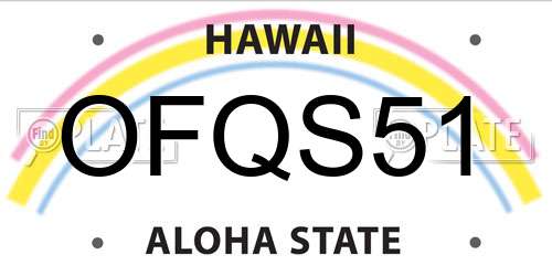 OFQS51 Hawaii License Plate