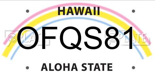 OFQS81 Hawaii License Plate