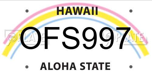 OFS997 Hawaii License Plate
