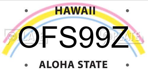 OFS99Z Hawaii License Plate