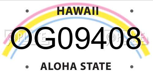 OG09408 Hawaii License Plate
